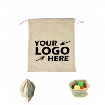16.9" x 11.8" Reusable Cotton Mesh Produce Bags